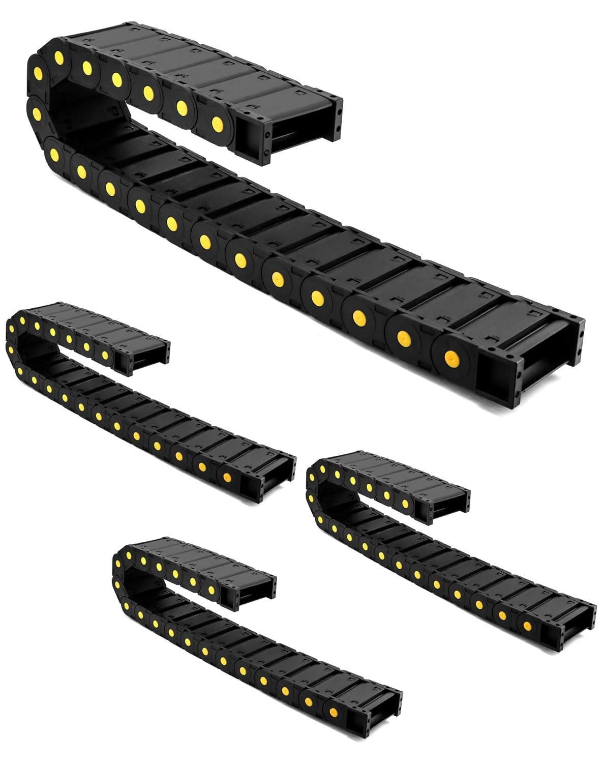 Cable Drag Chain 25x77mm Plastic Wire Carrier 1M Long 4 Pack Flexible Energy