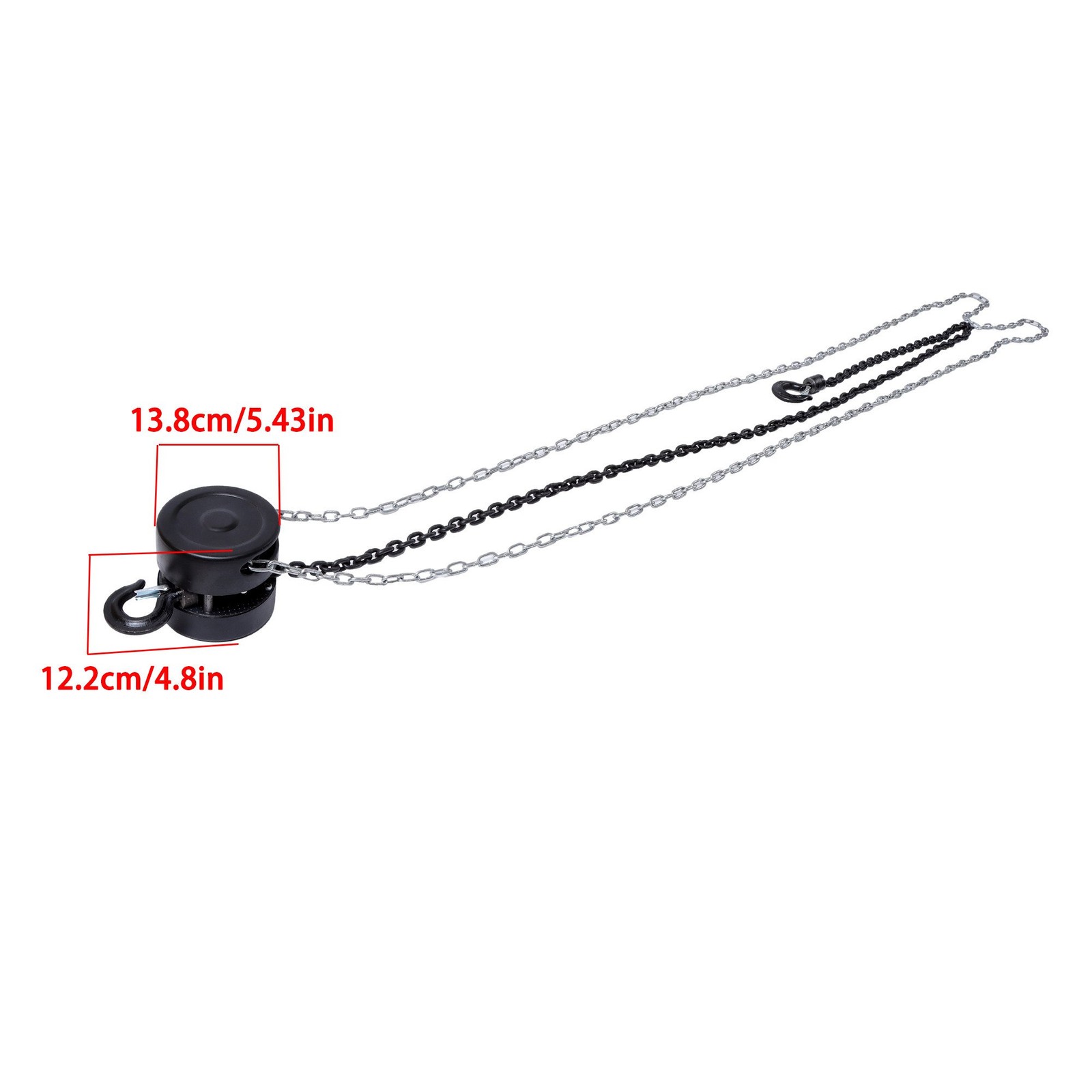 Manual Chain Hoist | 1 Ton / 2200 lbs Capacity | 2 Hooks | 10ft / 3Meters Lift