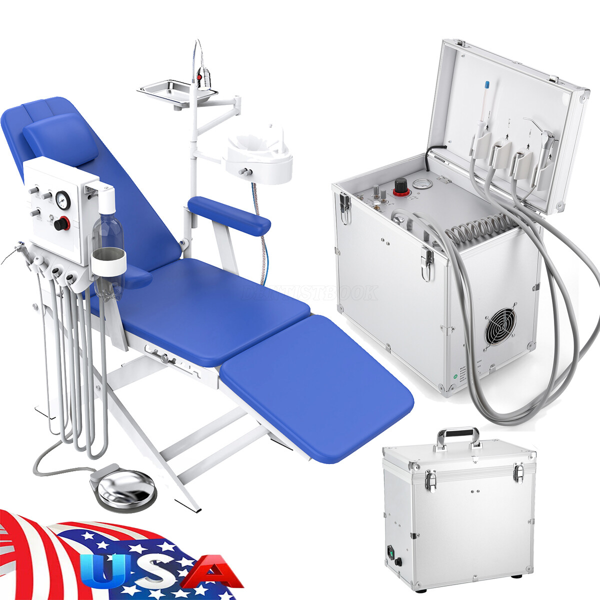 Portable Dental Delivery Unit 4 Holes Air Compressor Suction Unit / Dental Chair