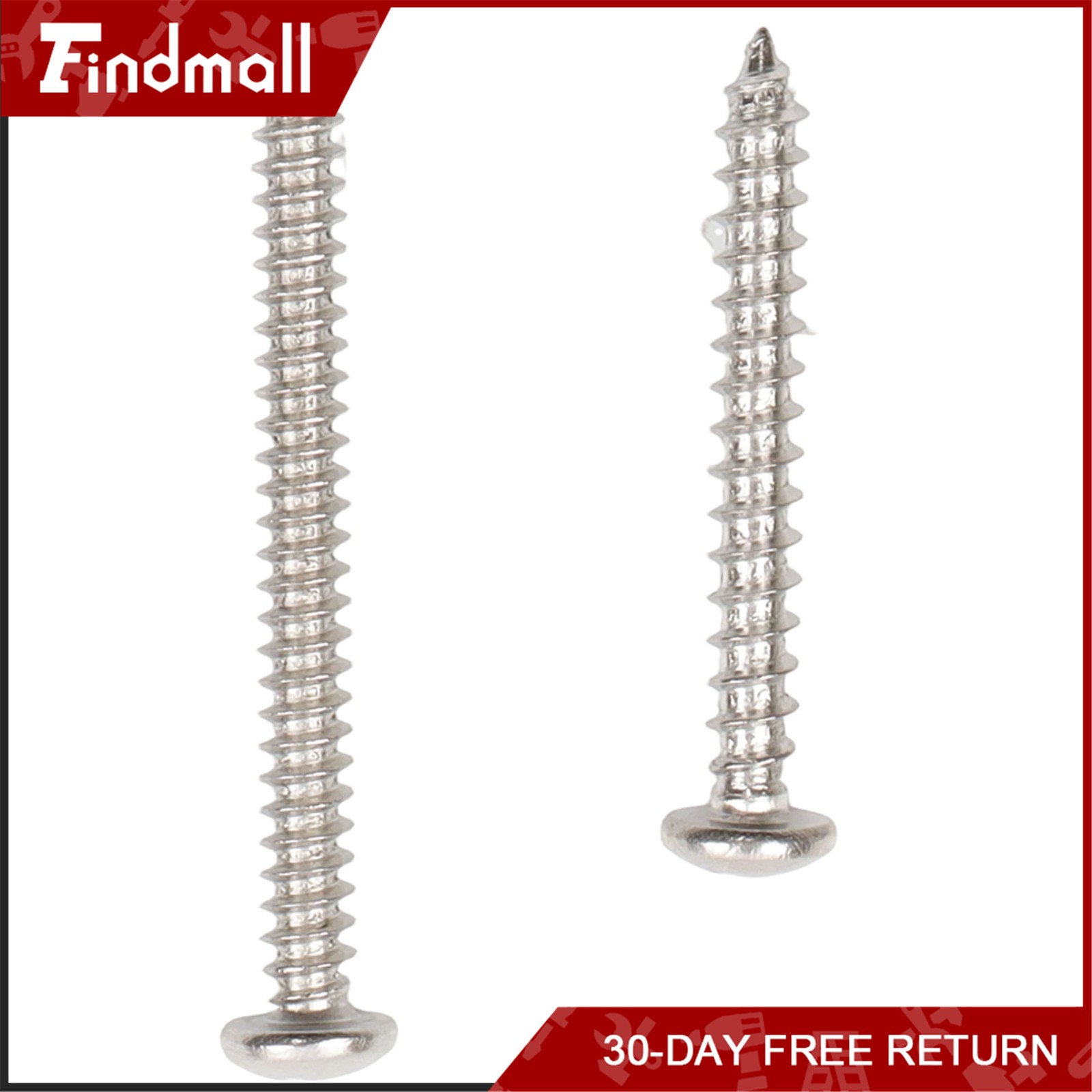 Findmall 780 PCS Pan Head Sheet Metal Screws Assortment Kit #4#6#8#10 Stainless
