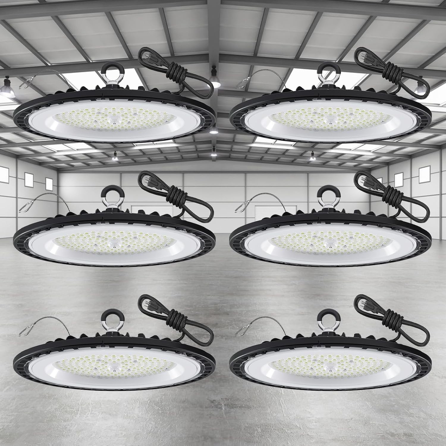 6 Pack 200W UFO LED High Bay Light – 21000 Lumens for Indoor/Outdoor Use