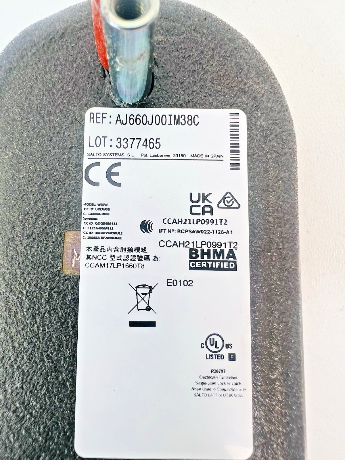 Salto XS4 Original+ Keyless Entry Door Handles AJ660J00IM38C