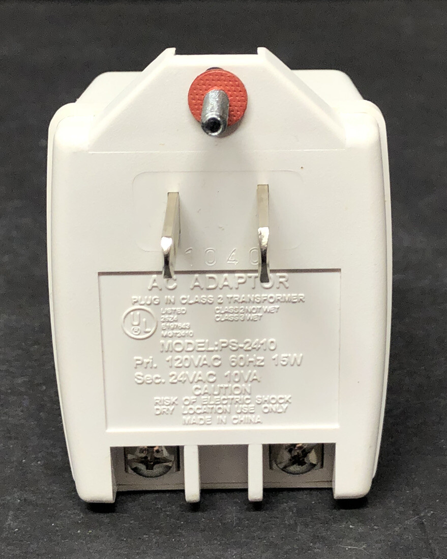 Transformer AC Adaptor PS-2410 W/ LED 24 VAC 10 VA Class 2 UL Grounded Plug-In