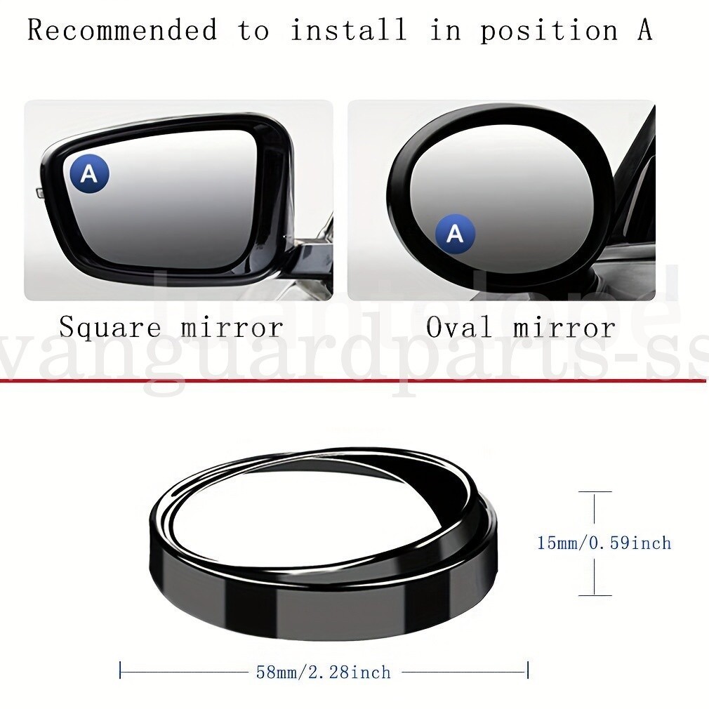 2X Car Sticker Small Round Mirror 360 Degree Blind Spot Reversing Assistance Car