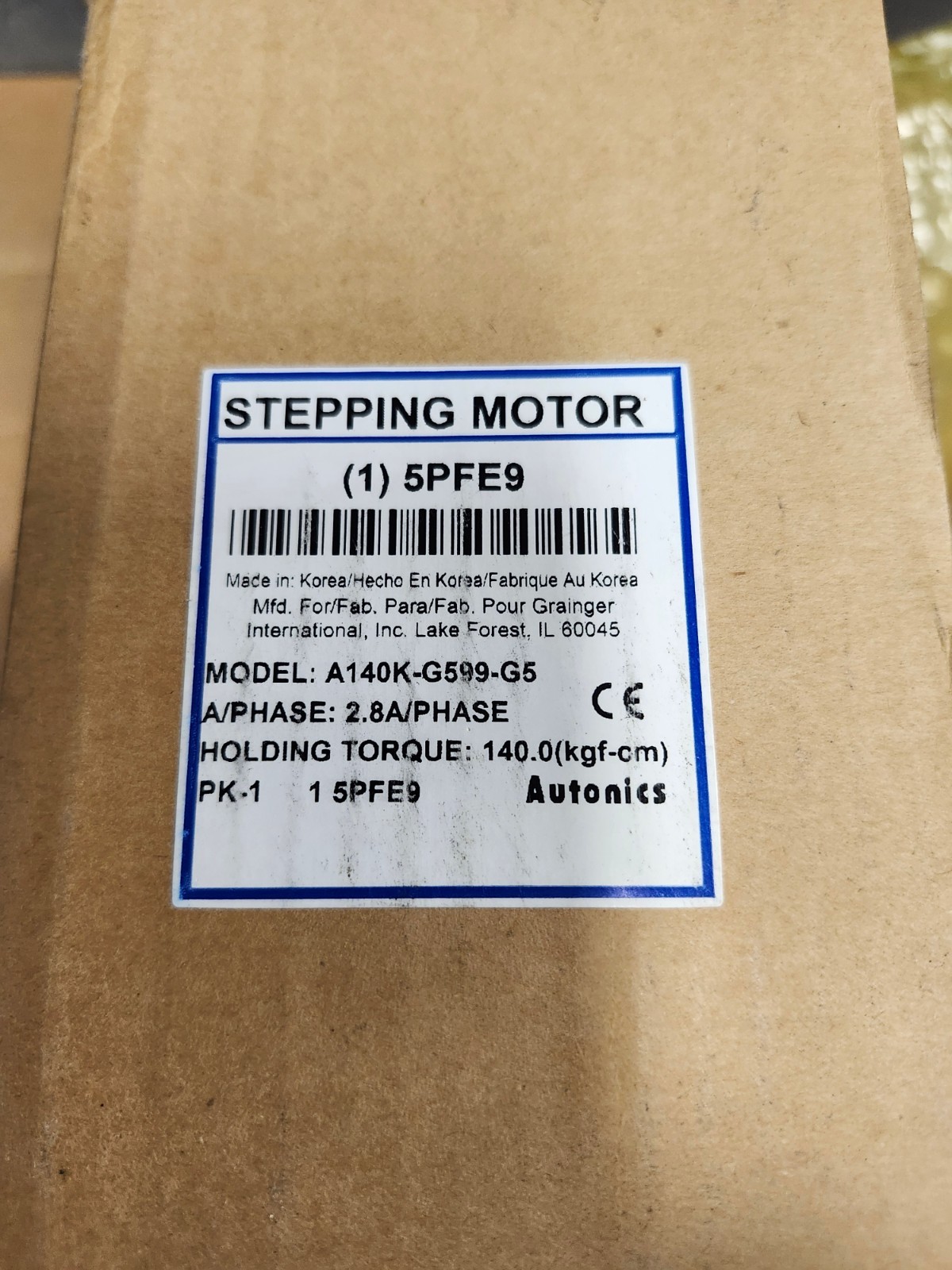 AUTONICS STEPPER MOTOR (A140K-M599-G5) NEMA 34 / 85MM FRAME ( 5PFE9 5-Phase)