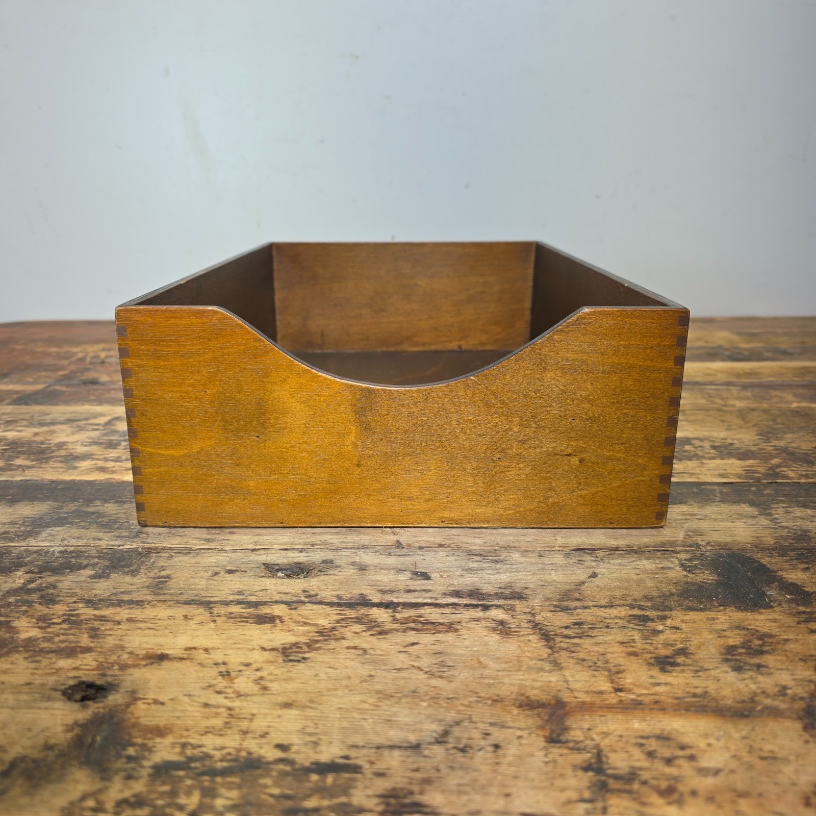 Vintage Walnut Deep Desk Tray / Document Organizer (1950s-1960s) 4.25″H