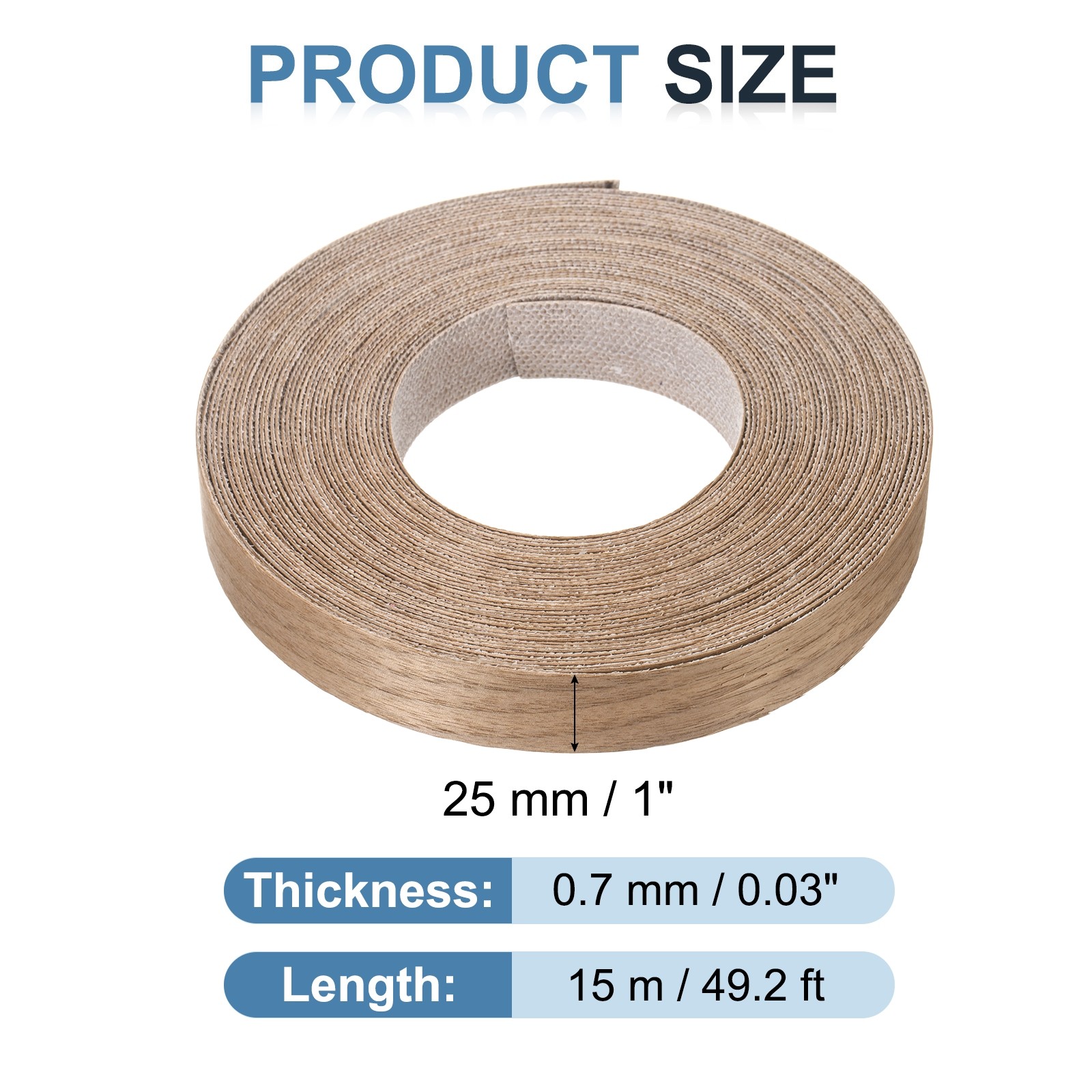 Walnut Edge Banding 1″ x 49.2ft Wood Veneer Tape Pre-glued Flexible
