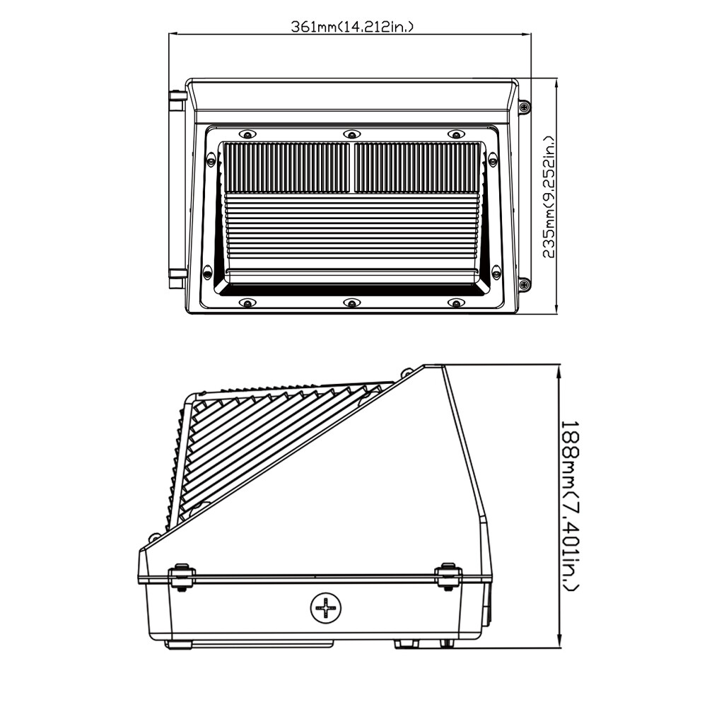 LED Wall Pack Light 120W Commercial Industrial Outdoor Security Fixture 5000K