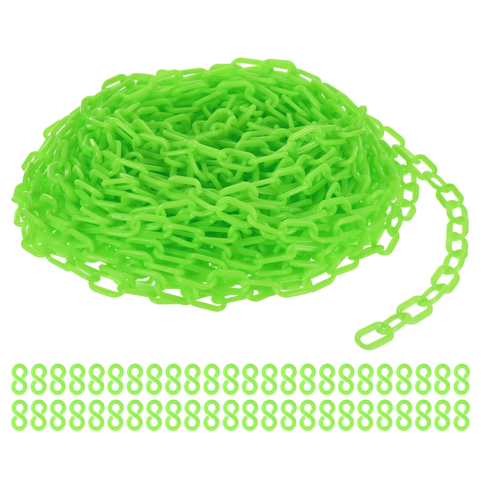 Plastic Chain Links 100 Foot Safety Barrier Chain Green