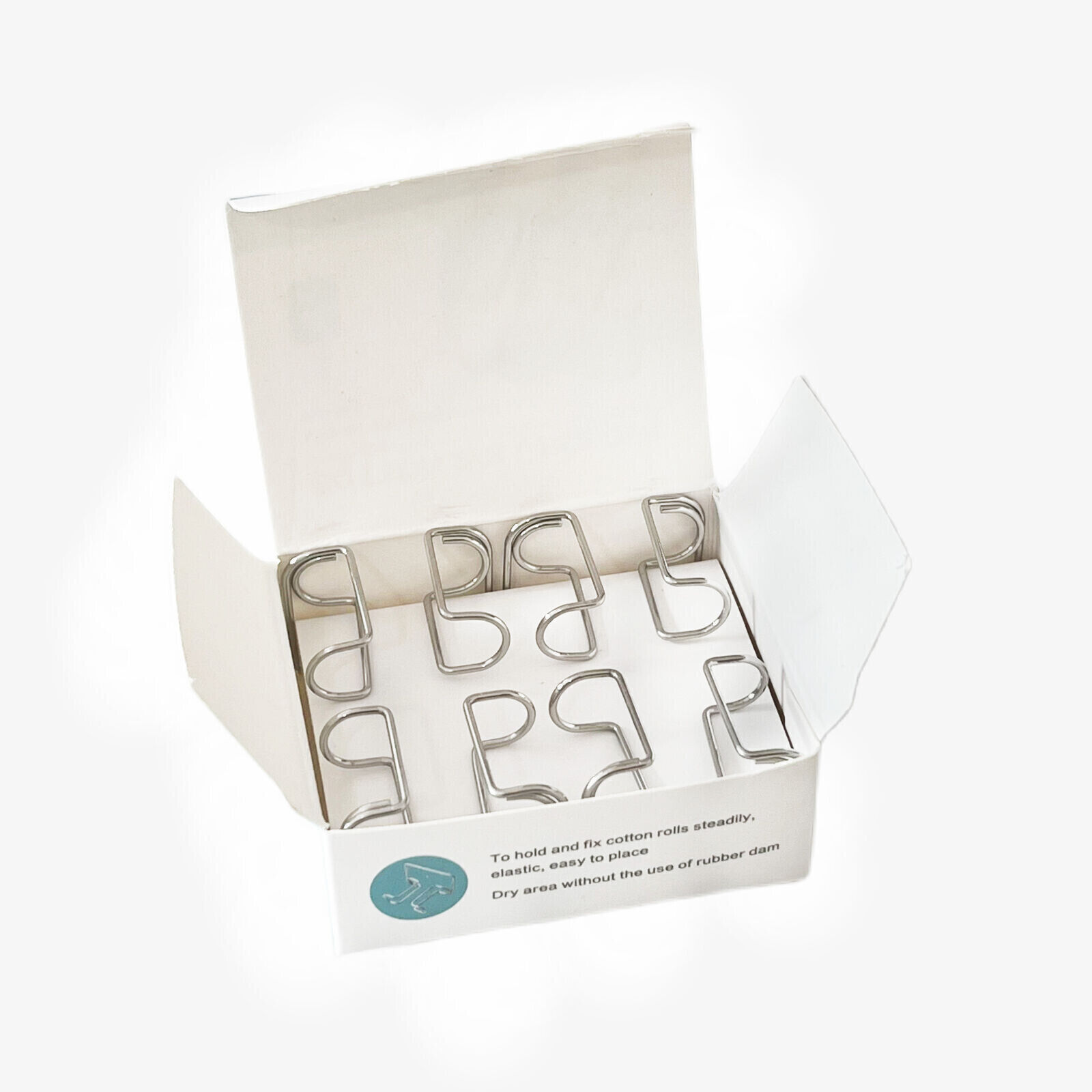 4 Pcs/Box Dental Dry Area No-Rubber Dam Stainless Steel Clip Cotton Roll Holder