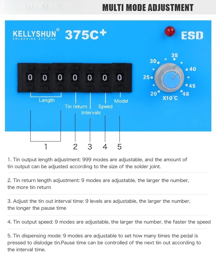 Industrial Grade Digital Solder Tin Feeding Welding Table 375C Soldering