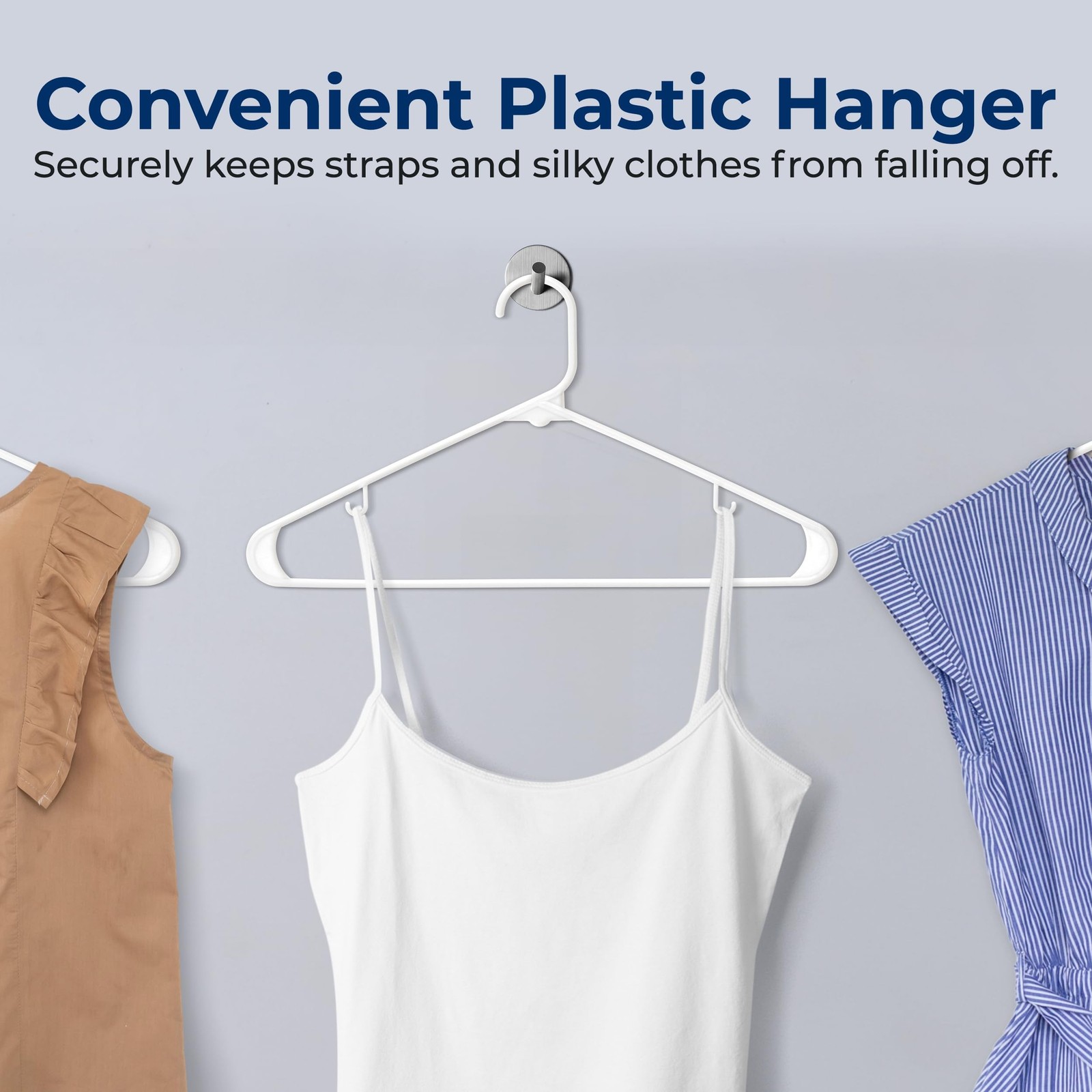 SereneLife Premium 20 Pack Plastic Hangers, Lightweight, Durable, Space Savin…