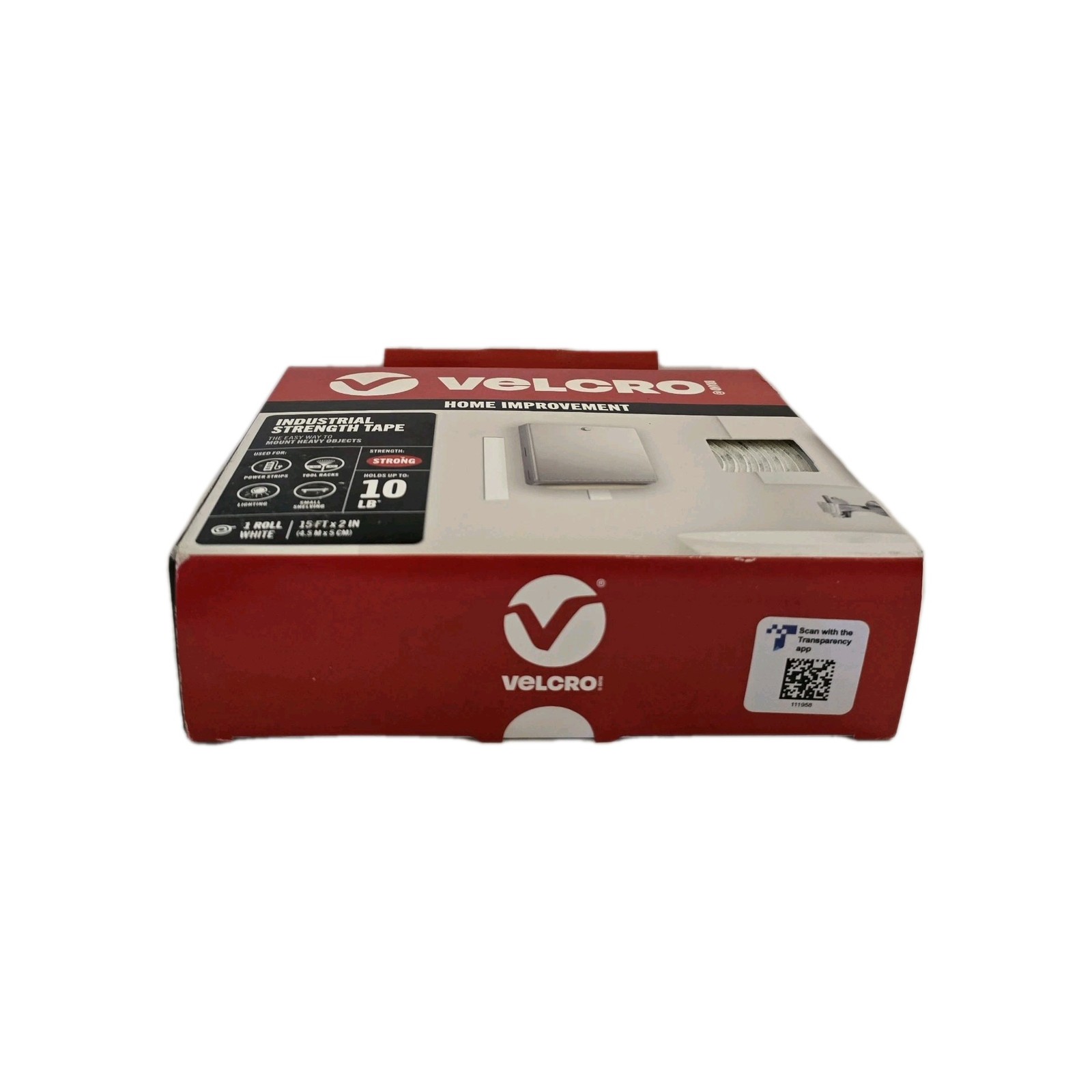 Velcro Industrial Strength Tape White 15ft x 2in Roll New