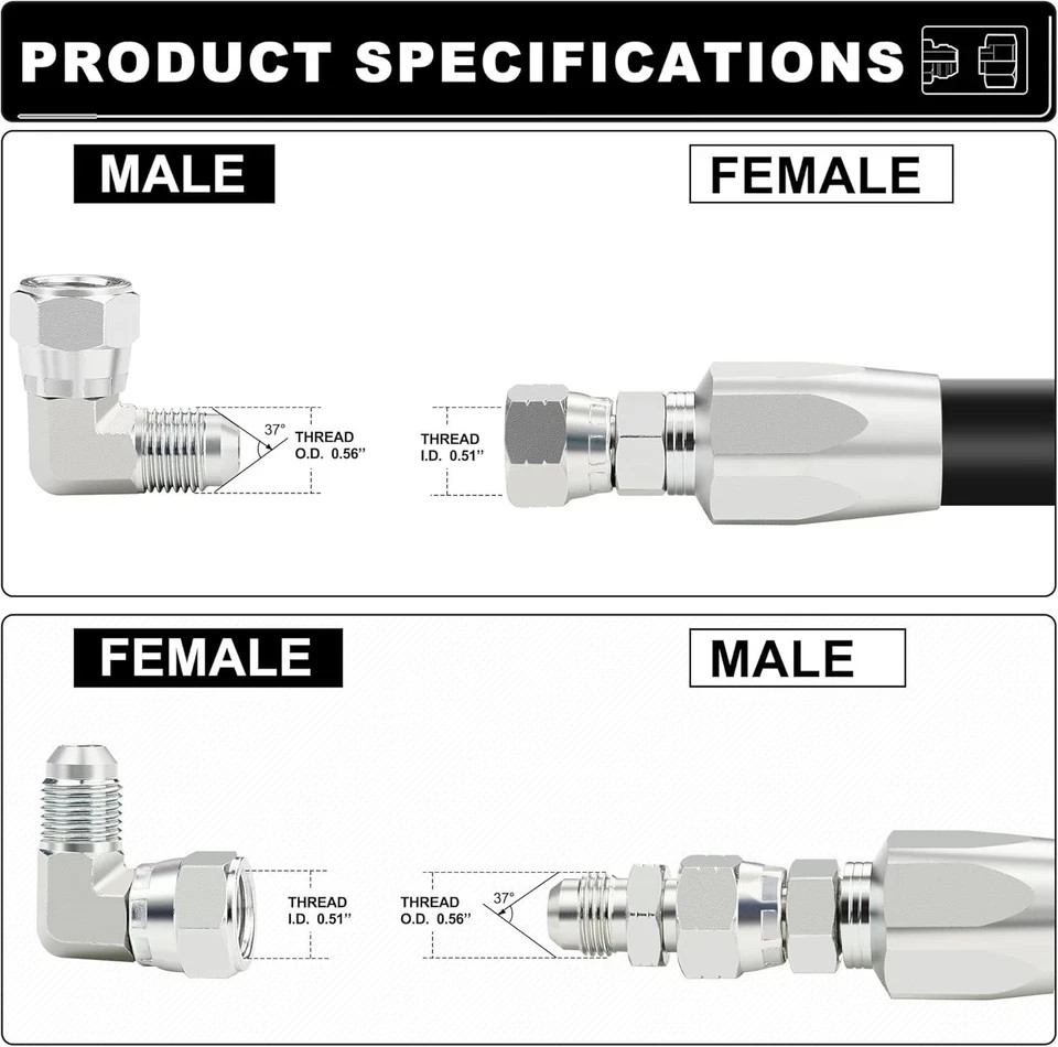 3/8’’ hydraulic fittings 90 3/8″ Male JIC x Female Swivel, Sliver