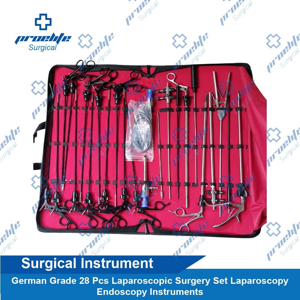 German Grade 28 Pcs Laparoscopic Surgery Set Laparoscopy Endoscopy Instruments