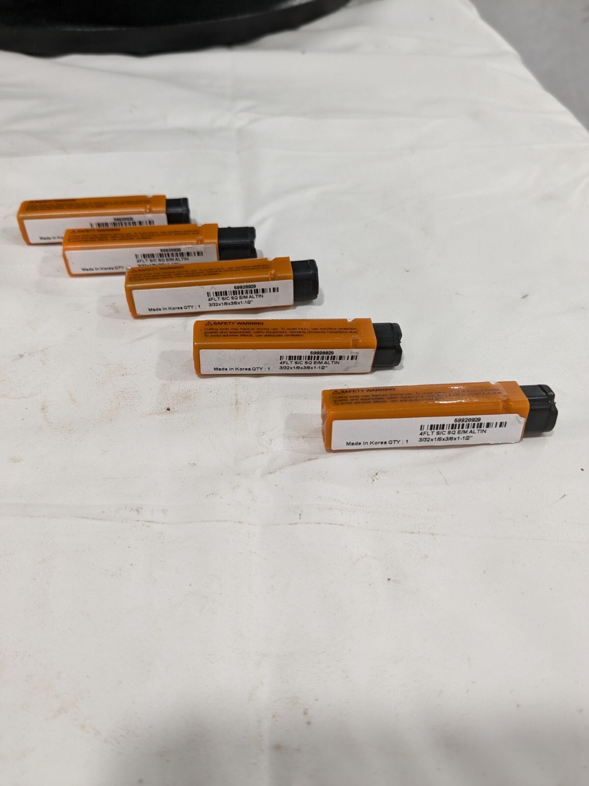 HERTEL Square End Mill: 0.0938" Dia, 0.3750" LOC, 4 Flute Qty 5 599289