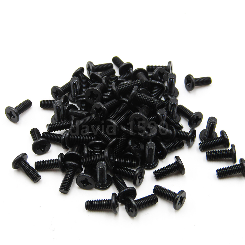 M2 M2.5 M3 Laptop Notebook PC Machine Screw Phillips Wafer Flat Head Black Zinc
