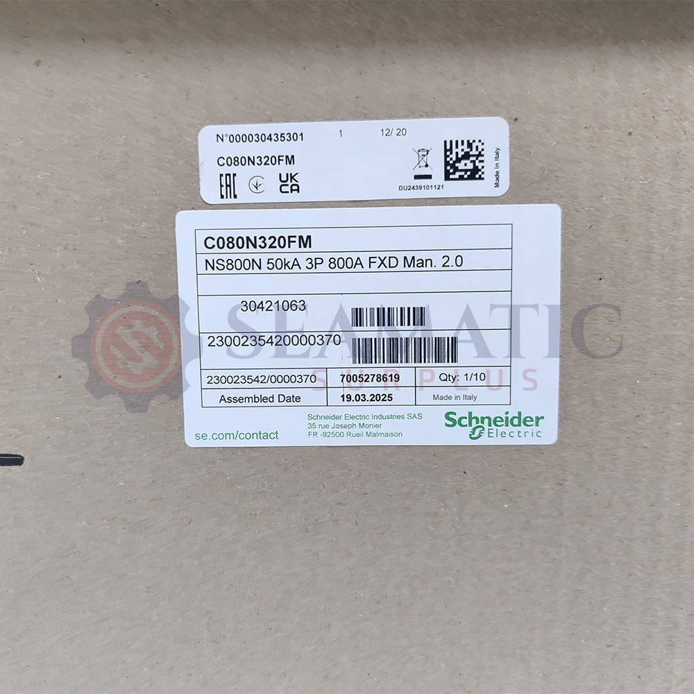 Schneider C080N320FM / 33466 Circuit breaker, NS800N, 3P, 50KA, 800A, FK#92