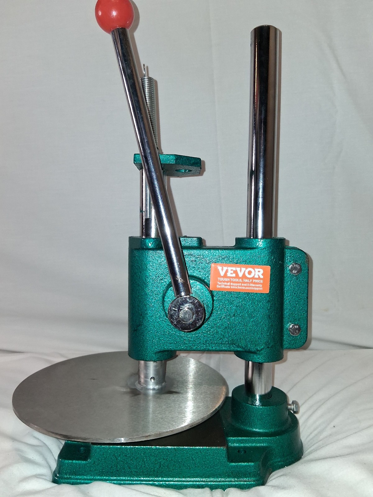 VEVOR 9.5 inch Manual Pizza Dough Press Machine Stainless Pastry Sheeter