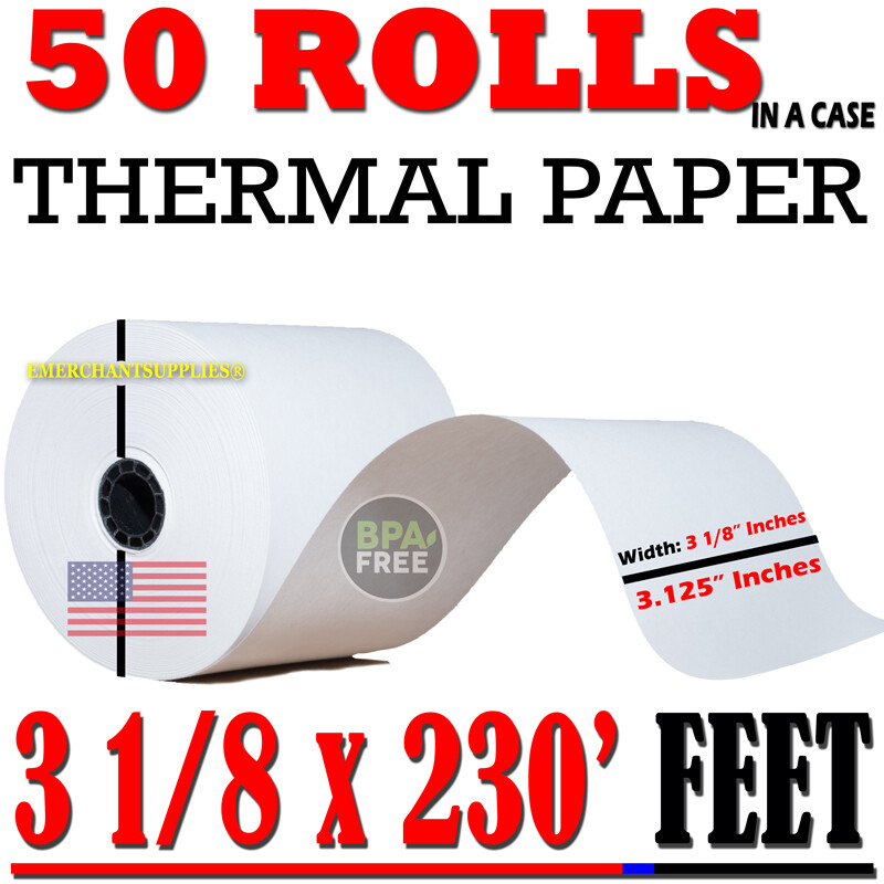STAR EPSON 3 1/8″ X 230′ THERMAL PAPER 50 ROLLS POS RECEIPT PRINTER PAPER