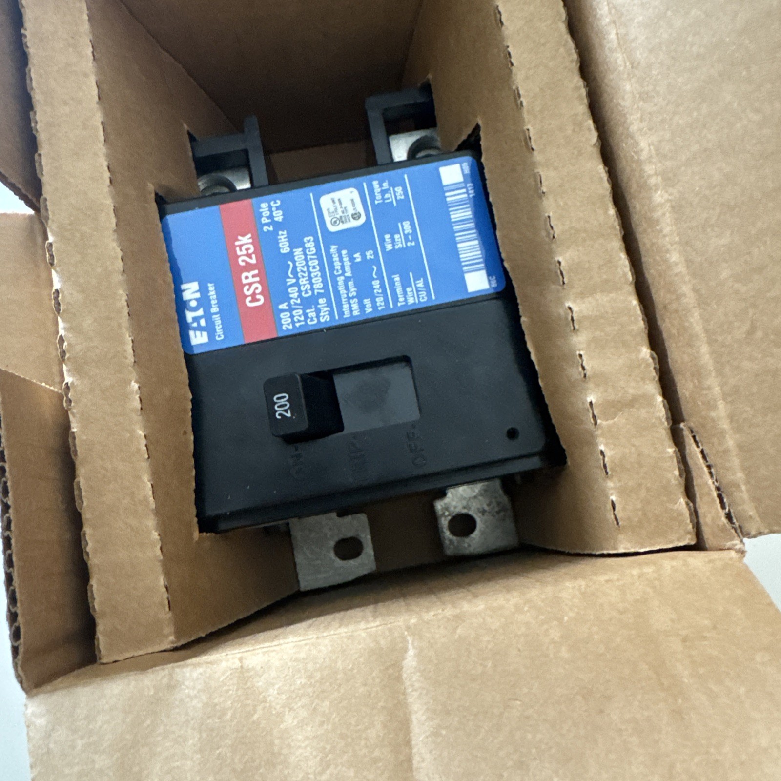 Eaton CSR2200N Type CSR Standard Circuit Breaker – Black