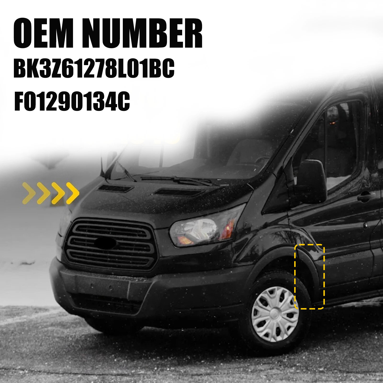 FOR FORD TRANSIT 2015-2024 2022 LEFT DRIVER SIDE DOOR FENDER FLARE MOLDING TRIM