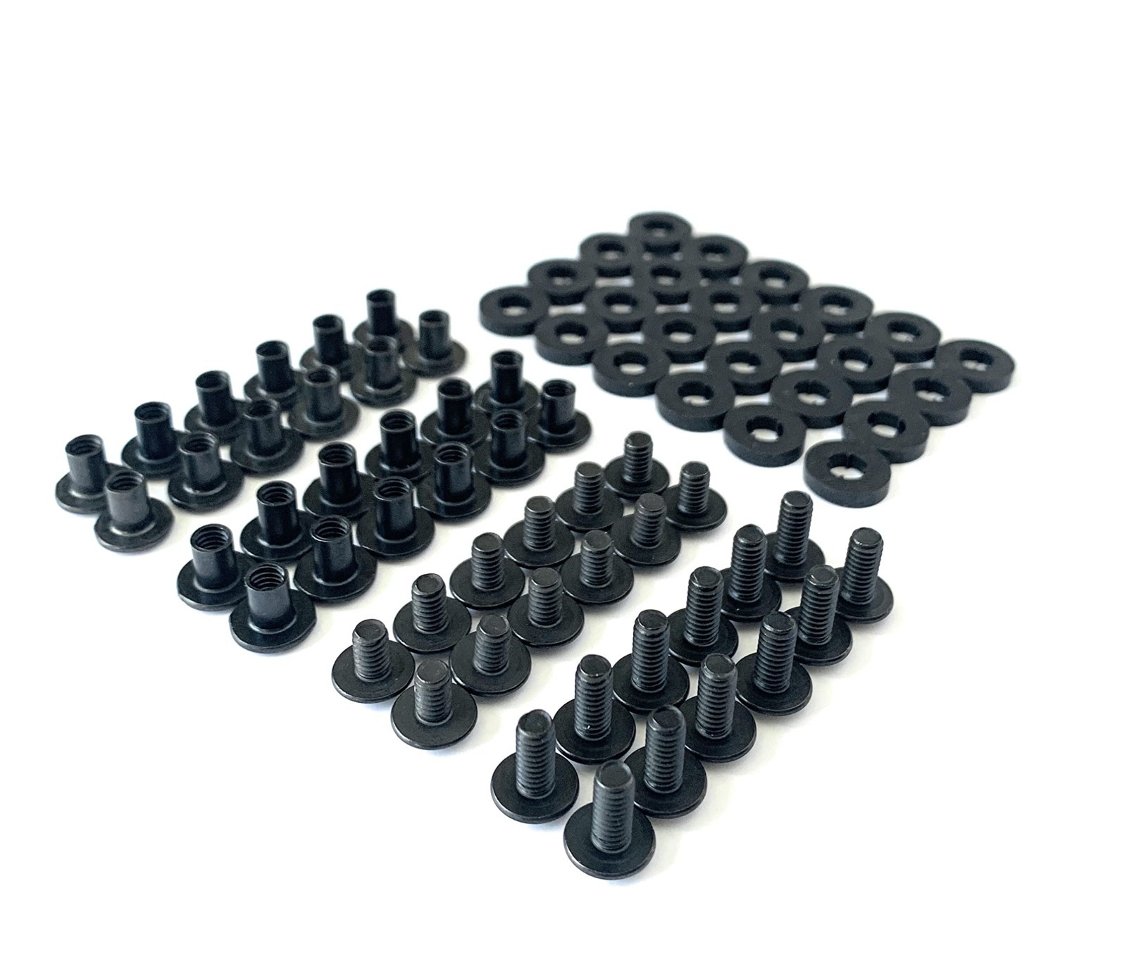 Assorted Black Chicago Screws Set – 72 Pieces for DIY Kydex, Leather Holsters &
