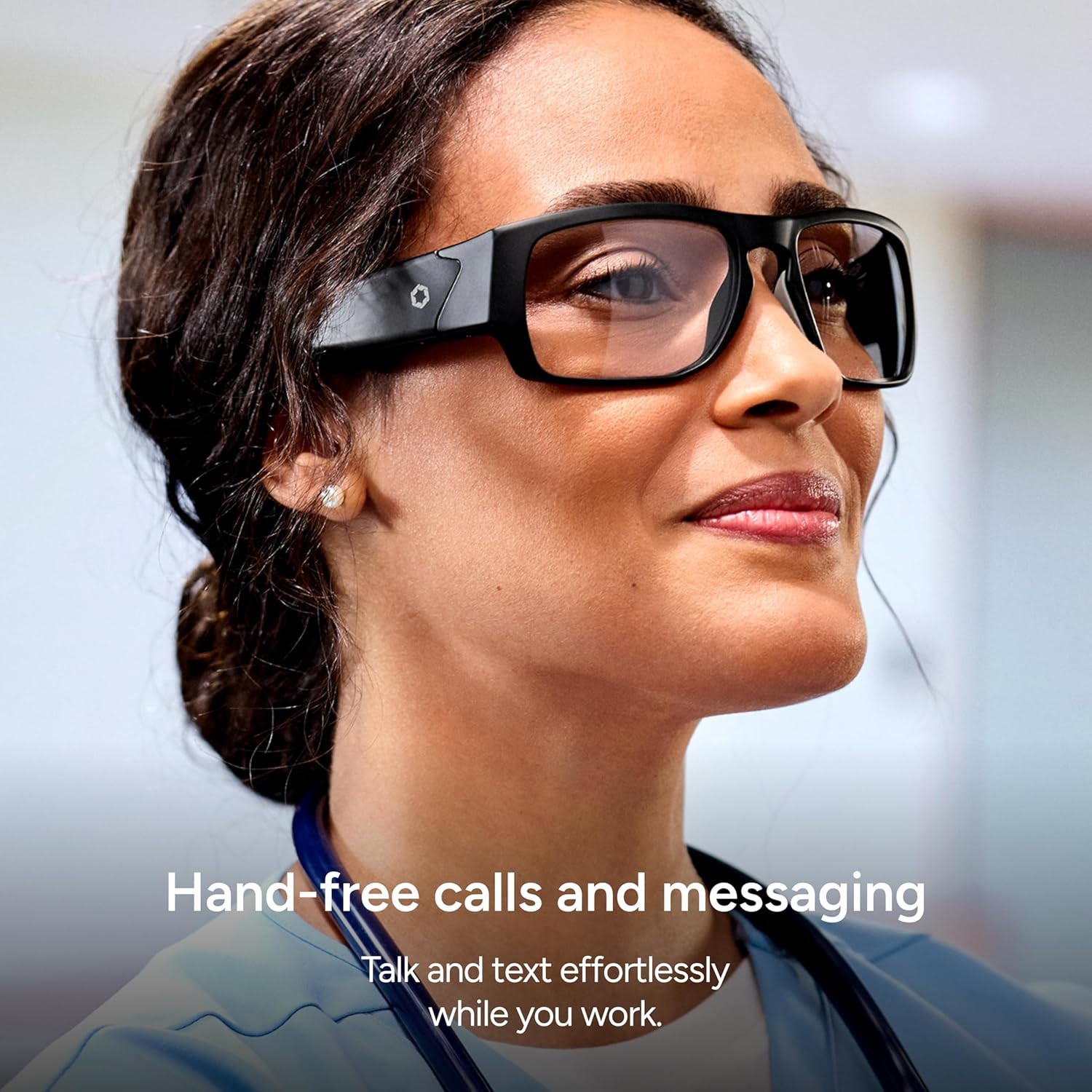 Armor Smart Safety Glasses, TR90 Frame, Light Adaptive Lenses, Open Ear Speakers
