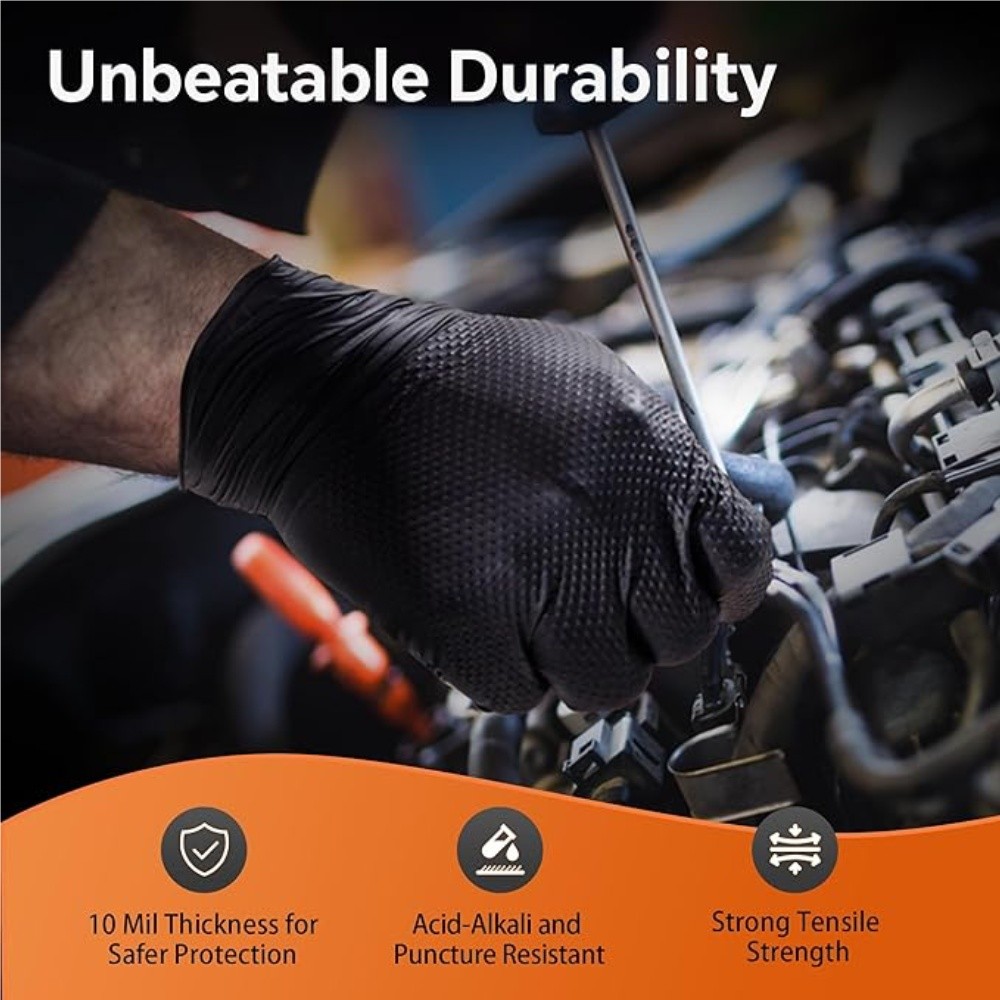 8 Mil 100/200/300/400Pcs Nitrile Disposable Gloves Powder Latex Free L & XL Size