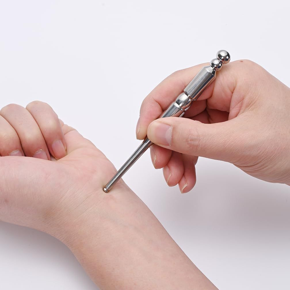 STICKON Stainless Steel Acupressure Pen Trigger Point Massage Tool Silver