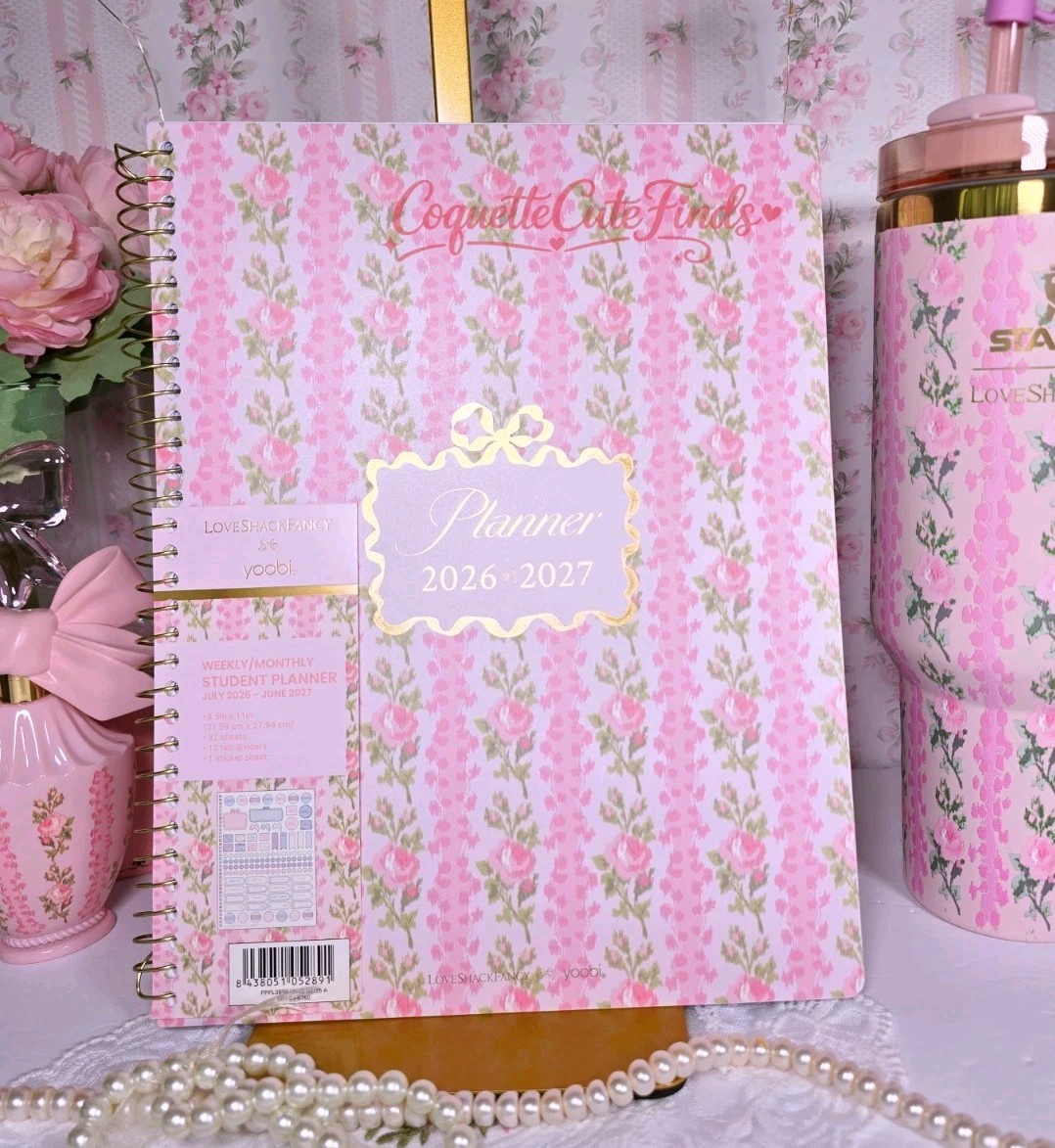LoveShackFancy x Yoobi 2026-2027 Planner + Matching Bow Pen Set NWT SOLD OUT