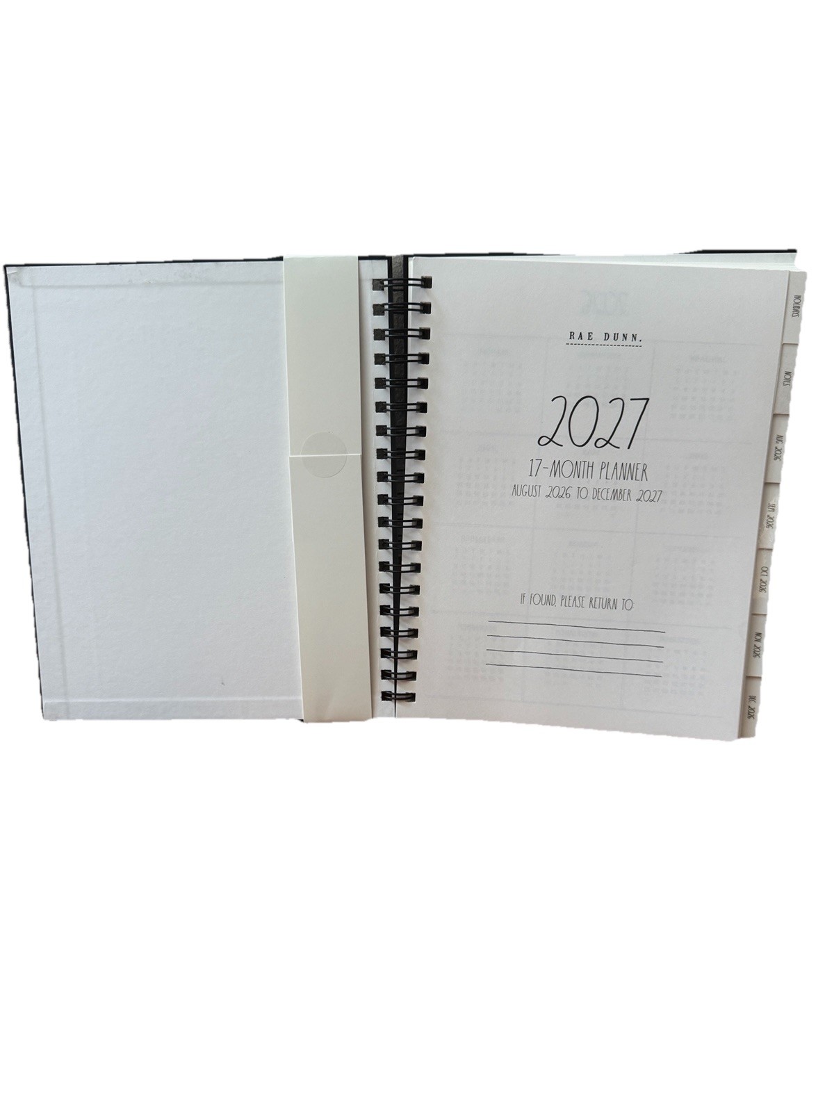 2027 Planner Rae Dunn Planners 17 Months Aug 2026- Dec 2027 Black Bee