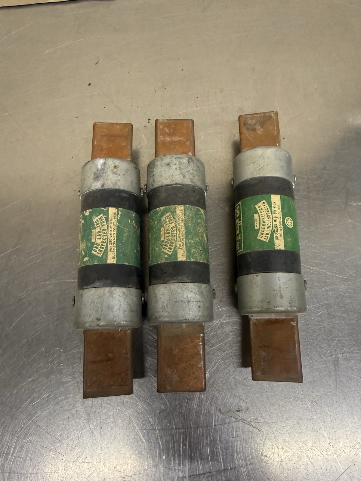 Lot Of 3 Bussmann Non 200 Buss One Time Fuse 200 Amp 250V Tested