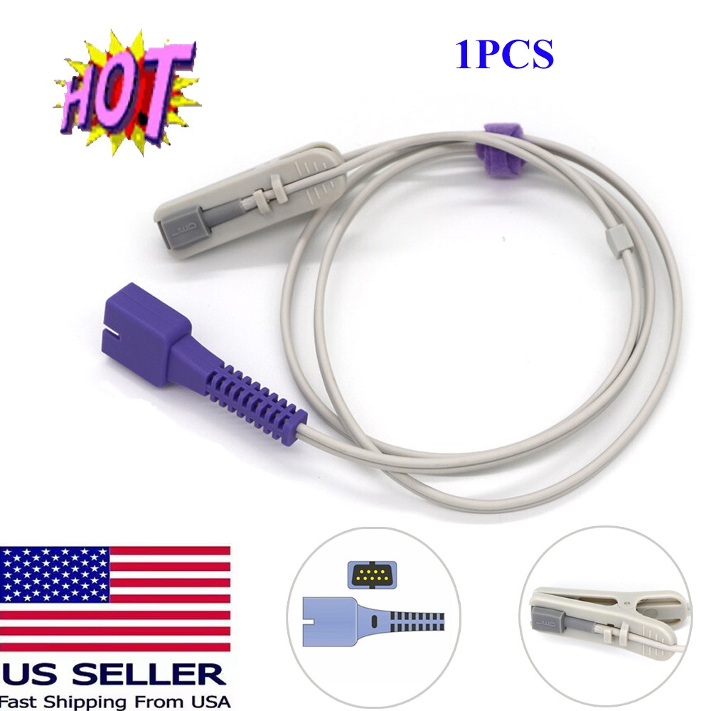 Compatible with Nellcor Oximax Pulse Oximeter SpO2 Sensor Adult Ear Clip, DB9Pin