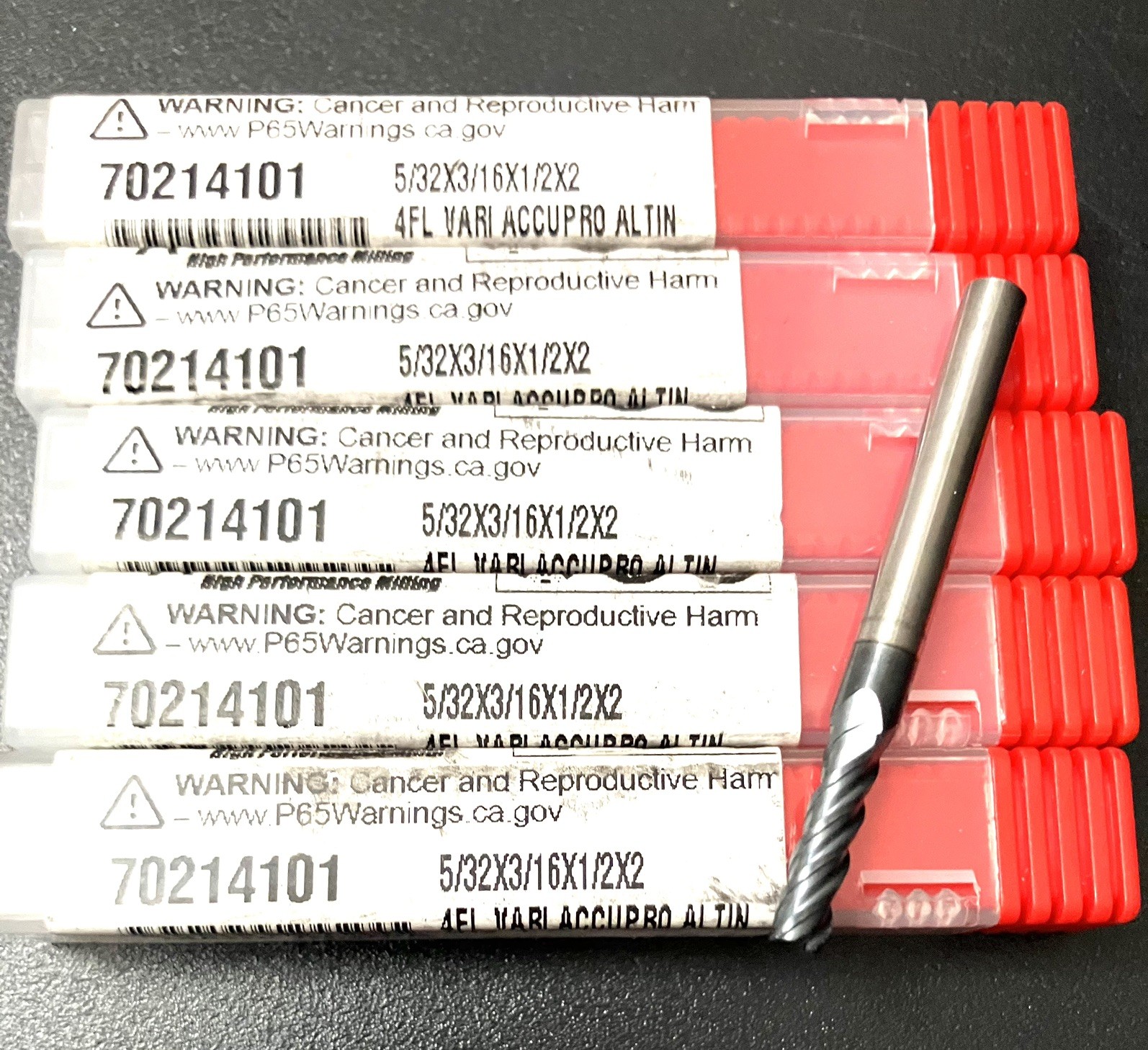 2PCS Accupro 70214101 5/32″ 4 Flute Square End Mill Solid Carbide AlTiN CNC New