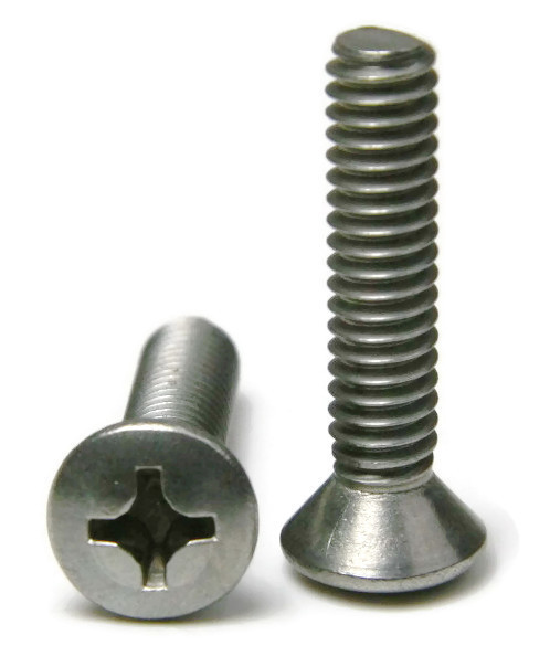 1/4″-20 Phillips Oval Head Machine Screws – 316 Stainless Steel – QTY 25