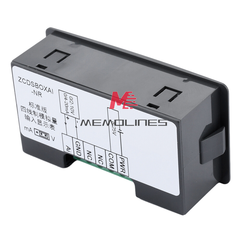 0-10V 0-20mA 2-10V 4-20mA 4-Wire Analog Input (Reception) Display Meter DC 8~25V