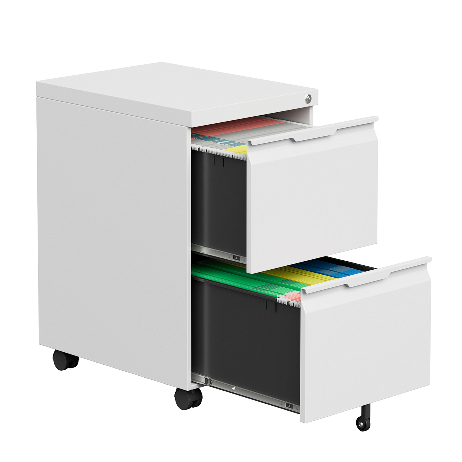 2 Drawer Mobile File Cabinet, Under Desk Storage Cabinet With Lock Office Filing