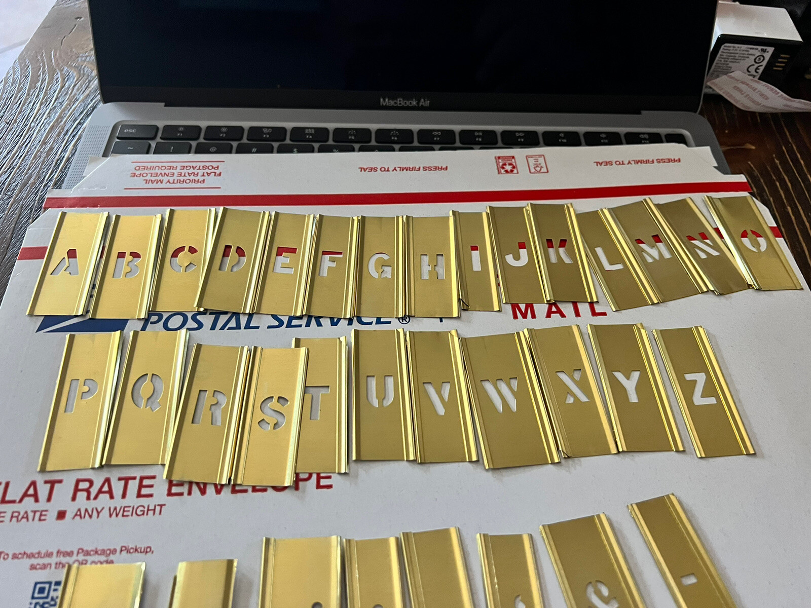 C.H. HANSON REUSABLE 36WM22 Stencils 34 Piece Single Letter Sets, Brass, 1/2 in
