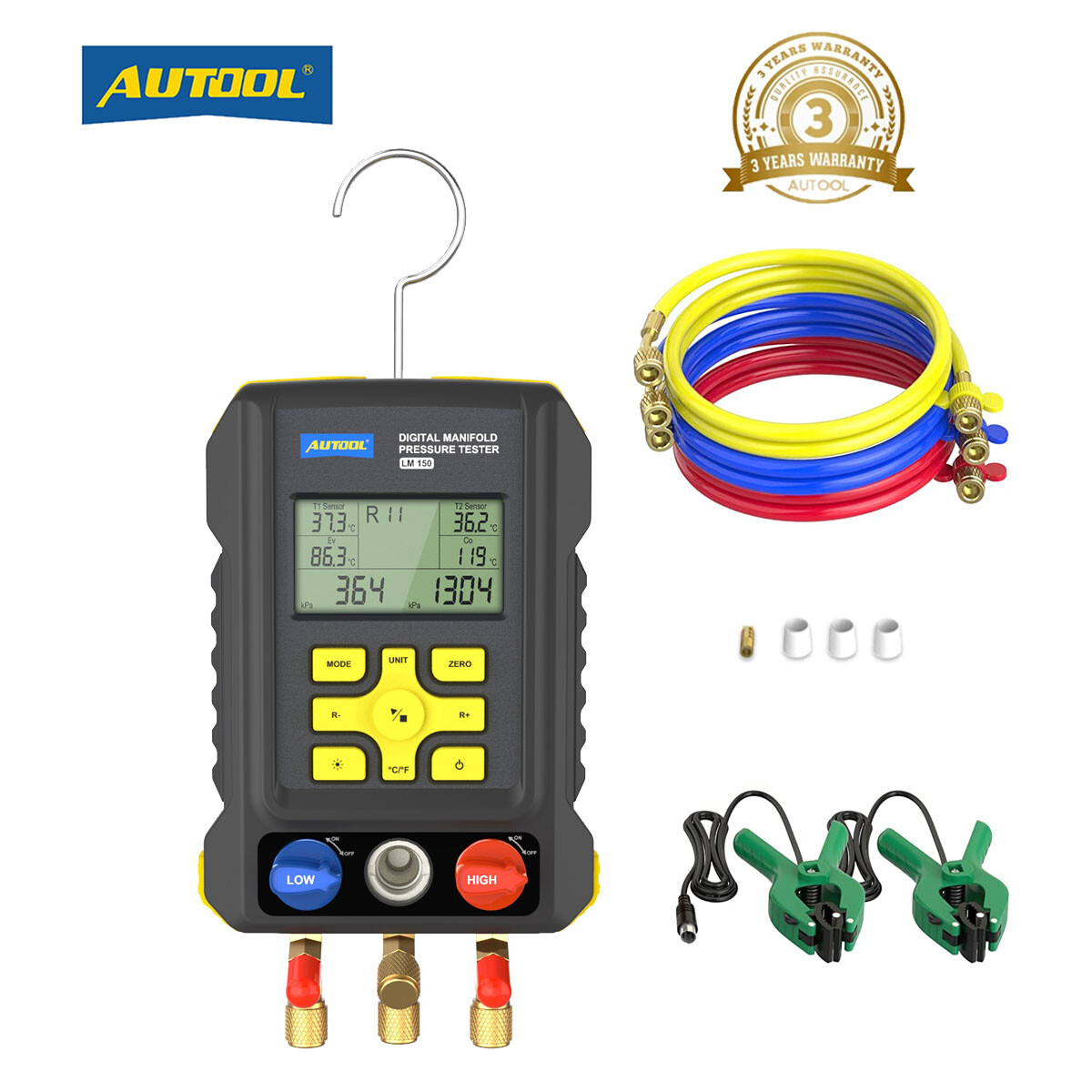 Refrigeration Digital Manifold Gauge Set AC HVAC System Vacuum Pressure Tester