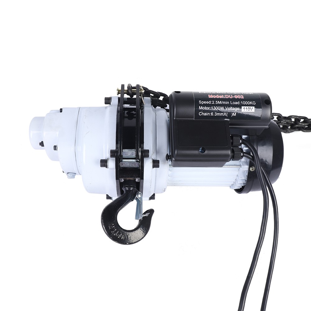 1000kg/2205lbs Electric Chain Hoist Single Phase Hoist Crane 10 FT Chain 1.3KW