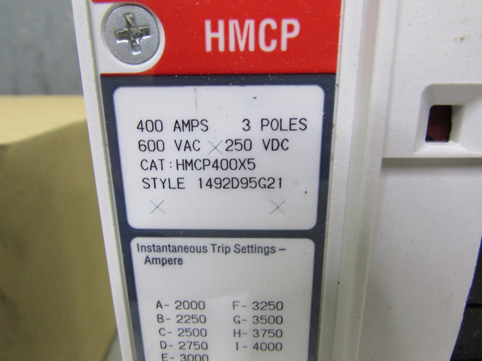 New! Eaton HMCP400X5 , Circuit Breaker, 3P/400A/600Vac/250Vdc, NIB! MAKE OFFER!