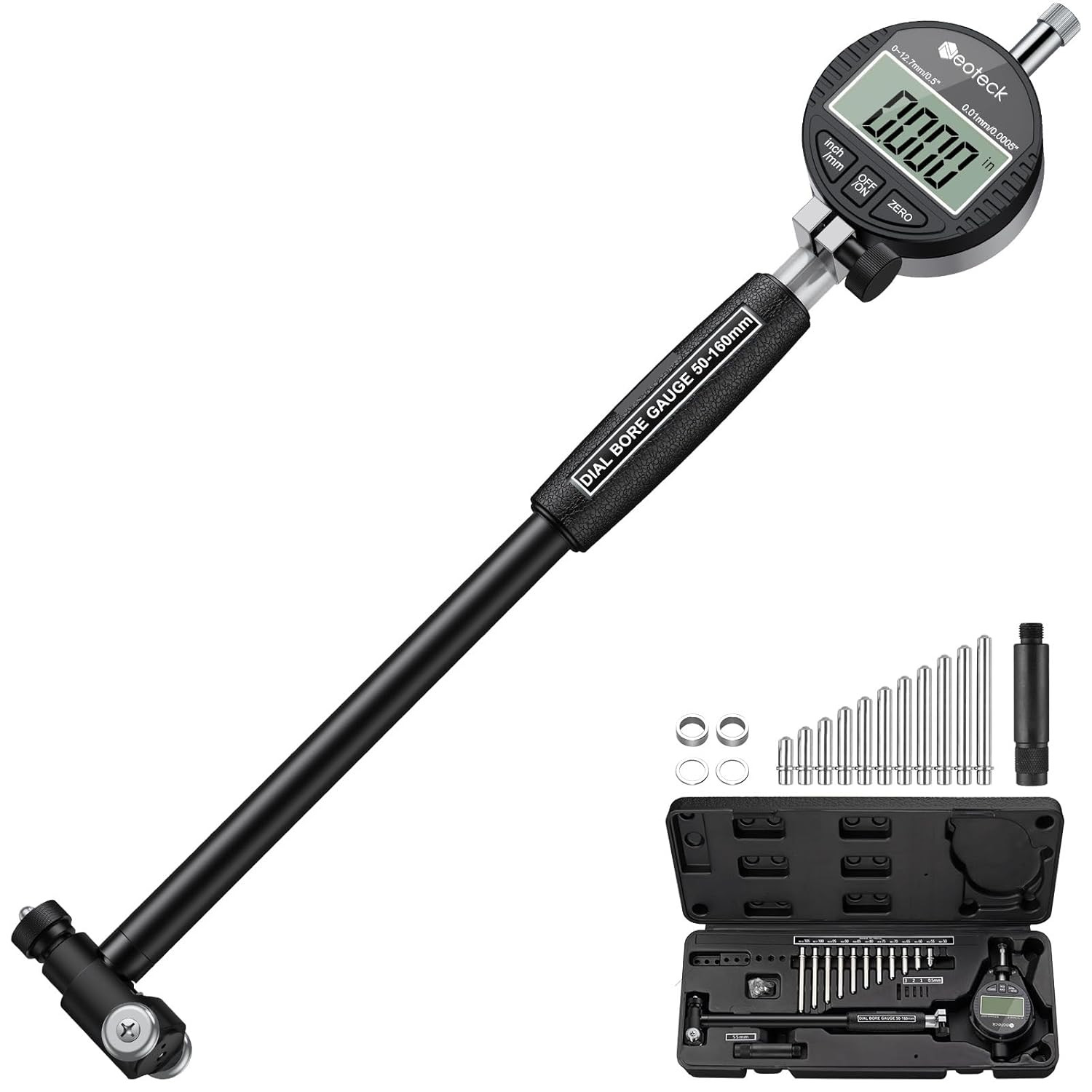 Bore Gauge Set Digital Indicator Dial Bore Gauge (2-6″/0.0005″) with Self-Center
