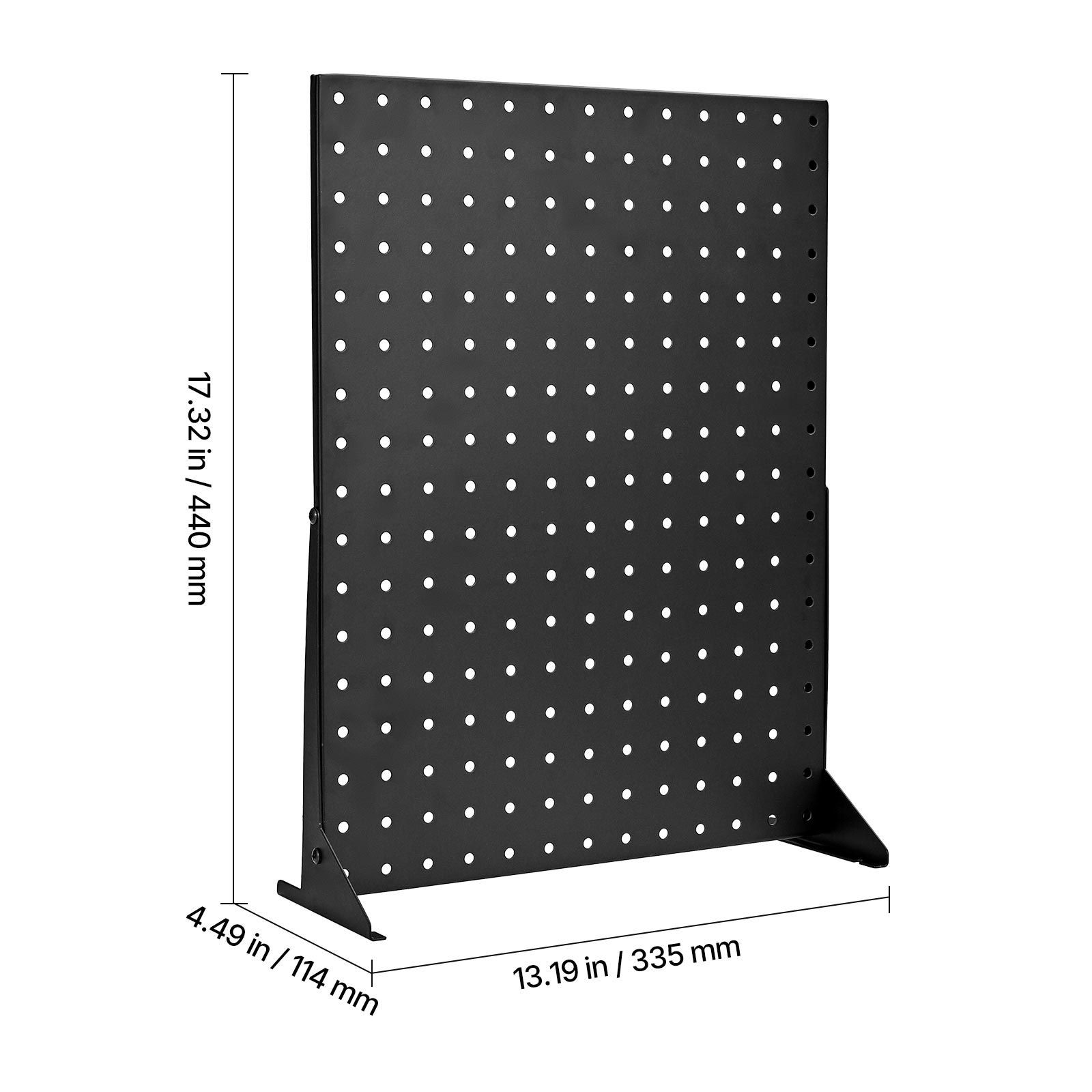 4-Piece Steel Tabletop Pegboard Stand, 17x13in, 11lb Capacity, Black