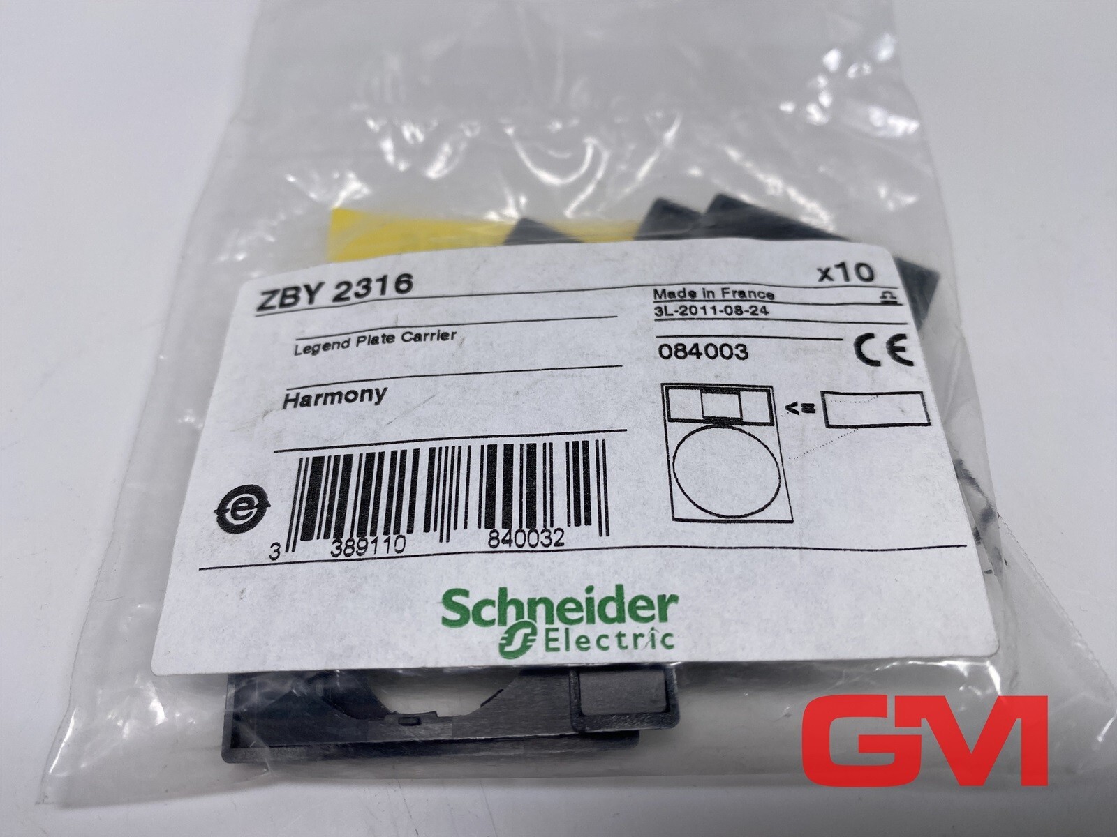 Vpe 10 x Schneider Electric Sign Holder ZBY2316 Legend Plate Carrier 084003