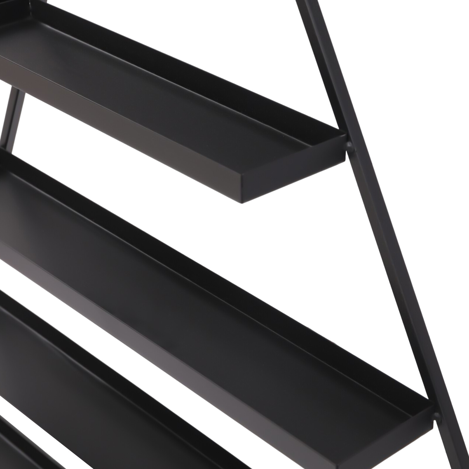 5 Tiers Metal Triangle Nail Polish Display Racks Black Wall-Mounting Shelf Kit