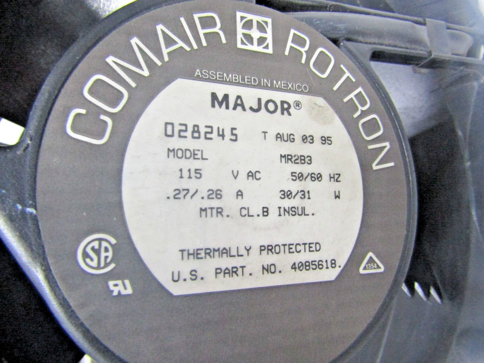 ✌ COMAIR ROTRON COOLING FAN 115 VAC 0.27 AMP 30 WATT W/ GUARD & CONNECTOR MR2B3