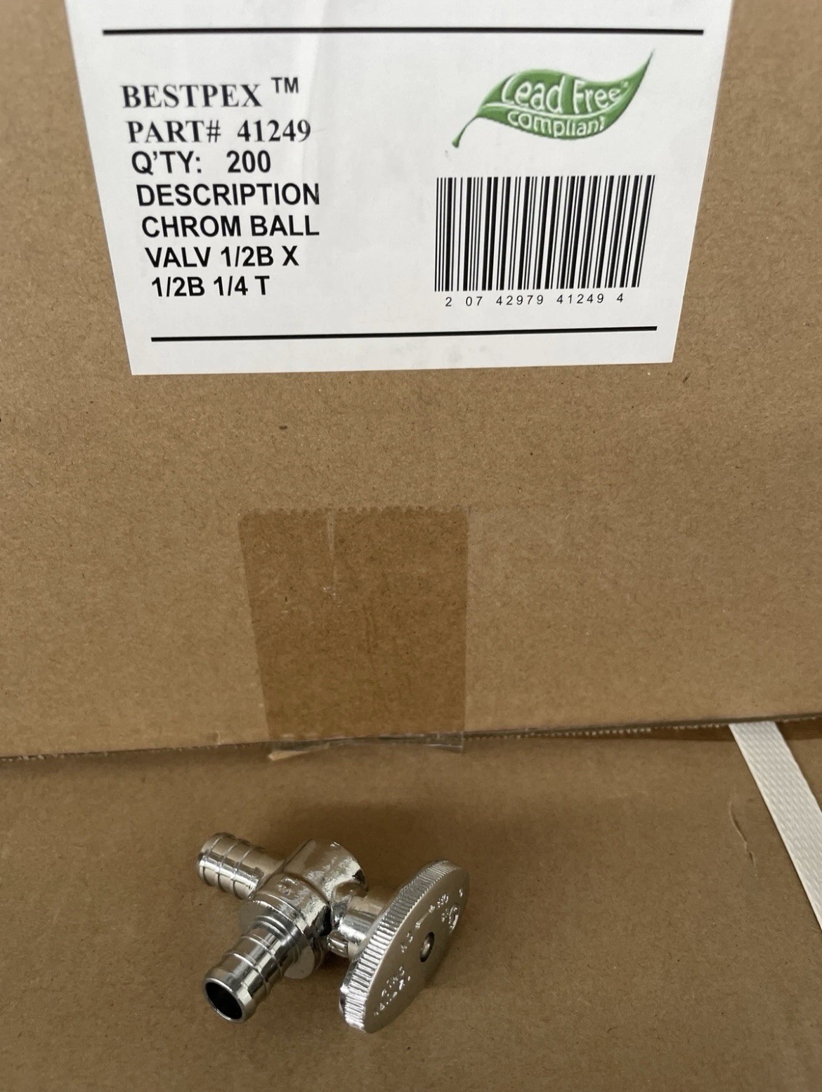 BESTPEX 1/2″ x 1/2″ PEX Angle Stop Valve (x 200) 1/4 Turn Free Ship Lead Free
