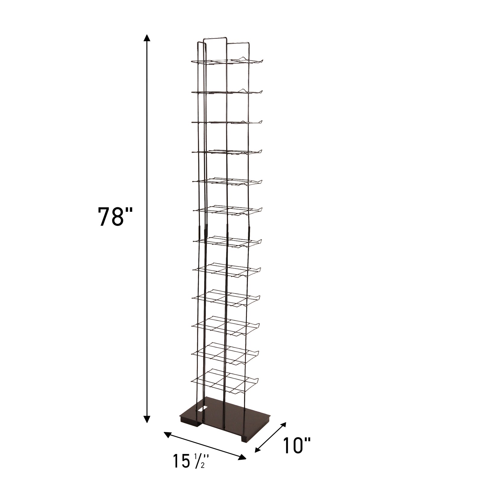 SSWBasics Black Floor Standing Ball Cap Rack and Hat Display Rack – Retail Hat