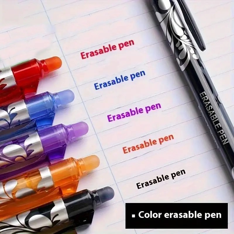 Erasable Gel Pens – Retractable (click) – 6 colors